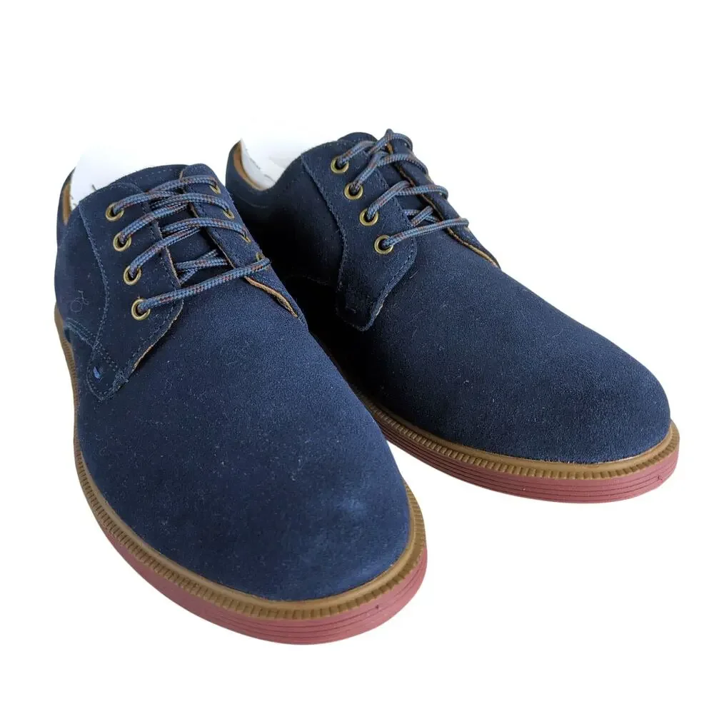 Florsheim Supacush Blue Suede Leather Oxford Dress Shoes, Boy's 6.5 New w/o Tags